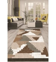 Dijital Kaymaz Taban Yıkanabilir Modern Renkli Salon Halısı Mutfak Halısı Yolluk ND-HT-168 (Kahverengi)