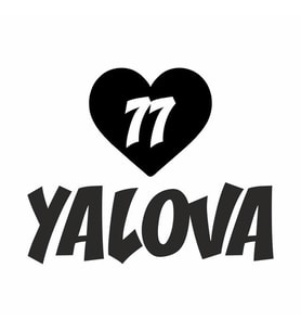 Kalpli 77 Yalova Araba Sticker siyah 20x15 CM (Siyah)