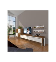 Decoraktiv Eko On Mdf Std Krom Ayaklı Tv Ünitesi Tv Sehpası (Beyaz - Kahverengi)