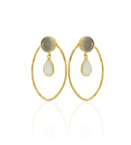 Kadir Jewellery 22 Ayar Altın Kaplama Vintage Küpe -El İşçiliği Ve Hipoalerjenik Küpe (Beyaz)