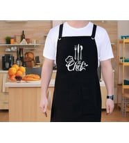 BK Gift Profesyonel Siyah Mutfak Önlüğü, Aşçı Önlüğü, Şef Önlüğü, Ev Hediyesi, Arkadaşa Hediye (Model 3)