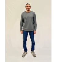 Erkek Bisiklet Yaka Rahat Kalıp 3 iplik Kalın AİR Nakışlı  Sweatshirt SPR24SW33 (Antrasit)