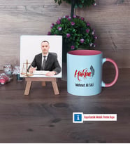 Hakim Fotoğraflı Dekoratif Taş, Kupa Bardak Beyaz Hediye (Model 6)