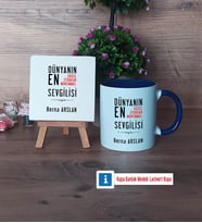 Sevgiliye Hediye Dekoratif Taş, Kupa Bardak Kırmızı Hediye (Model 2)