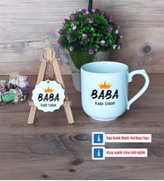 Babalar Günü Hediyesi Kupa Bardak Kırmızı ve Ahşap Anahtarlık HediyeBabaya Hediye (Model 4)