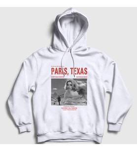 Presmono Unisex Beyaz Poster Film Paris Texas Kapüşonlu Sweatshirt 481713tt (Beyaz)