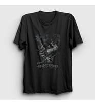 Presmono Unisex Beyaz Yüzüklerin Efendisi Güç Yüzükleri Rings Of Power T-Shirt 363873tt (Siyah)
