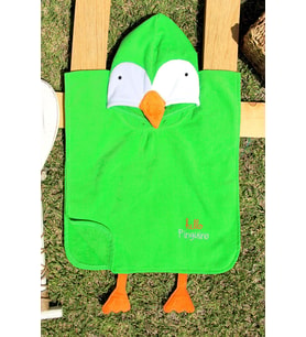 %100 Pamuk 45x50 Kadife Bebek-Çocuk Panço (Yeşil)