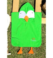 %100 Pamuk 45x50 Kadife Bebek-Çocuk Panço (Yeşil)