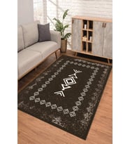Dijital Kaymaz Taban Yıkanabilir Renkli Salon Halısı Mutfak Halısı Yolluk ND-SD-1045 (Kahverengi)