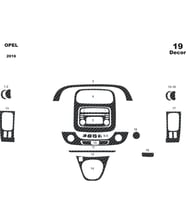 Meriç® Opel Vivaro Ön Torpido Kaplama Maun 19 Parça 2015-› (Karbon)