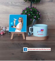 Estetisyen Fotoğraflı Dekoratif Taş, Kupa Bardak Beyaz Hediye (Model 8)