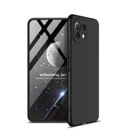 Xiaomi Mi 11 Lite Kılıf 3 Parça Slim Sert Silikon Kapak AYS (Siyah)