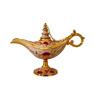 Dekoratif Alaaddin Sihirli Lambası - Vintage Tasarım, 13x8.5 cm (Beyaz)