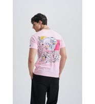 Beginning Composition Erkek Baskı T-Shirt (Pembe)