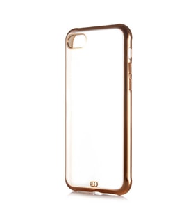 Apple iPhone SE 2020 Kılıf Kamera Korumalı Kenarları Renkli Şeffaf Voit Silikon (Gold)