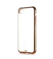 Apple iPhone SE 2020 Kılıf Kamera Korumalı Kenarları Renkli Şeffaf Voit Silikon (Gold)