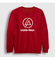 Presmono Unisex Beyaz Logo Linkin Park Sweatshirt 97887tt (Kırmızı)