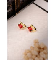 ENCİLİ SİLVER 925 Ayar Gümüş Uğur Böceği Model Çocuk J Küpe (Gold)
