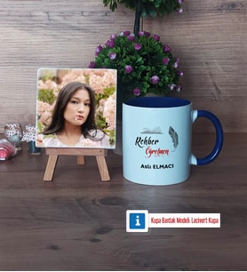 Rehber Öğretmen Fotoğraflı Dekoratif Taş, Kupa Bardak Beyaz Hediye (Model 3)