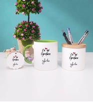 En İyi Öğretmen Kupa Bardak Kırmızı Kalemlik ve Anahtarlık (Model 8)