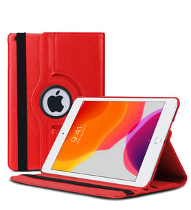 Microsonic Apple iPad 10.2'' 7. Nesil (A2197-A2200-A2198) Kılıf 360 Rotating Stand Deri (Kırmızı)