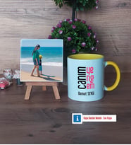 Yengeye Hediye Fotoğraflı Dekoratif Taş, Kupa Bardak Beyaz Hediye (Model 7)
