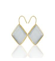 Kadir Jewellery 22 Ayar Altın Kaplama Vintage Küpe -El İşçiliği Ve Hipoalerjenik Küpe (Gri)