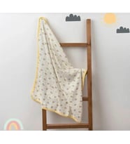 Bebek Tek Kat Kapitone Başlıklı Battaniye Kundak 80x90 Cm (Sarı)