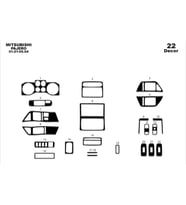 Meriç® Mitsubishi Pajero Ön Torpido Kaplama Maun 22 P. 2001-2004 (Piano Black)