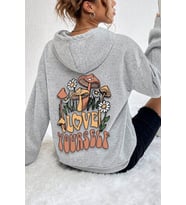 Fermuarlı Kapüşonlu Unisex Sweatshirt (Gri)