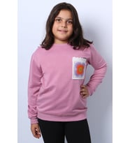 KIZ ÇOCUK SWEAT RİBANALI CEPLİ C43 (Pembe)