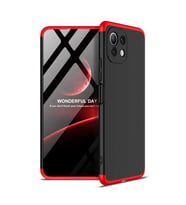 Xiaomi Mi 11 Lite Kılıf Zore Kamera Korumalı 360 Tam Koruma Ays (Siyah-Kırmızı)
