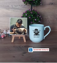 Erkek Kuaförü Fotoğraflı Dekoratif Taş, Kupa Bardak Beyaz Hediye (Model 5)