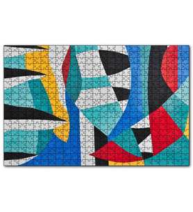 Cakapuzzle Duvar Boyama Renkler Kavisler ve Şeritler  Puzzle Yapboz MDF (Ahşap) (1000 Parça)