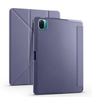 Xiaomi Mi Pad 5 Kılıf Tri Folding Kalem Bölmeli Standlı Yumuşak Silikon Kılıf (Mor)