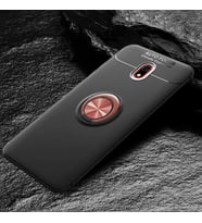 Xiaomi Redmi 8A Kılıf Yüzüklü Magnetli Ravel Case (Siyah-Rose Gold)