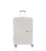 Mçs Polipropilen Valiz V374 75 CM (Beyaz-Lila)