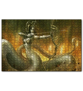 Cakapuzzle Medusa ve Oku  Puzzle Yapboz MDF (Ahşap) (500 Parça)