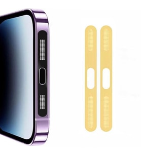 Ally iPhone 15 Pro İçin Anti-Dust Toz Ve Kir Önleyici Sticker 2 Adet Set (Gold)