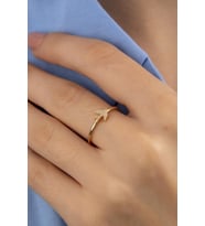 14 Ayar Altın Kuş Yüzük (Rose)