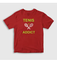 Presmono Unisex Çocuk Beyaz Addict Spor Tennis Tenis T-Shirt 329848tt (Kırmızı)