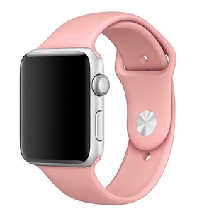 Apple Watch 2-3-4-5 Uyumlu 42mm 44 mm Spor Silikon Kordon Kayış (Pembe)