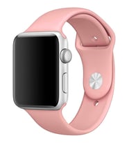 Apple Watch 2-3-4-5 Uyumlu 42mm 44 mm Spor Silikon Kordon Kayış (Pembe)