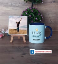 Uçak Mühendisi Fotoğraflı Dekoratif Taş, Kupa Bardak Beyaz Hediye (Model 3)