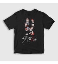 Presmono Unisex Çocuk Beyaz Members Stray Kids T-Shirt 122931tt (Siyah)