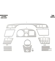Meriç® Mercedes Citaro Ön Torpido Kaplama Maun 34 Parça 2006-2007 (Alüminyum)