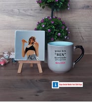 Motto Yeni Bir Ben Fotoğraflı Dekoratif Taş, Kupa Bardak Beyaz Hediye (Model 10)