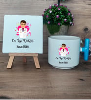 En İyi Dokor Hediye Seti Kupa Bardak T Kulplu ve Dekoratif Taş Doktora Tıp Bayramı Hediyesi (Model 3)
