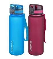 Uzspace 2'li Tritan Matara Seti 500 ml 14 Farklı Renk Seçeneği FiftyFifty (Mavi-Kırmızı)